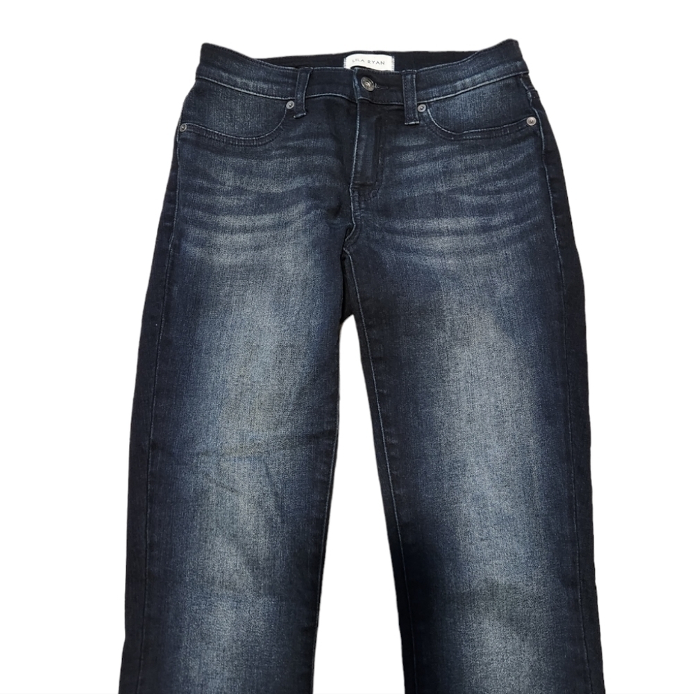 Lila Ryan Women's Dark Wash Skinny Denim Blue Jeans, 27 / 4 - Picture 3 of 12